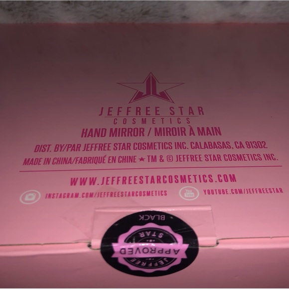 JEFFREE STAR APPROVED black and pink hand held mirror NEW IN BOX - Picture 5 of 12